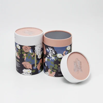 Customized Round Gift Boxes with Lid Paper Kraft Perfume Tube Shaped Candle Cardboard Packaging Paper Tube Box
