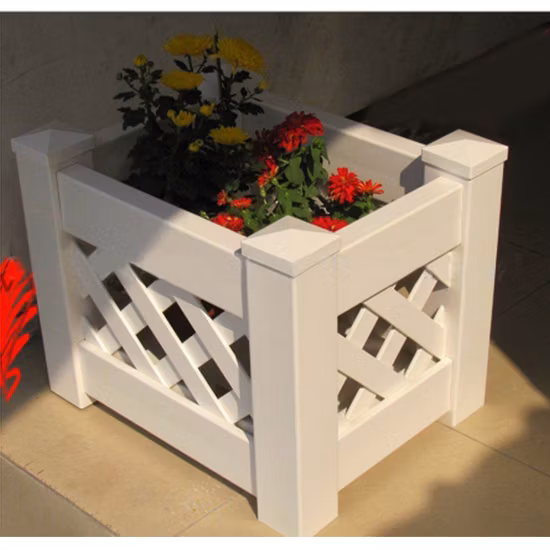 Easy to Assemble PVC White Plastic Square Planting Vegetables Flower Rectangular Vinyl Garden Box Planter Boxes Large Outdoor