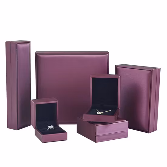 Forte Luxury Fashion Leather Jewelry Packaging Custom Logo Grey Color Jewellery Box