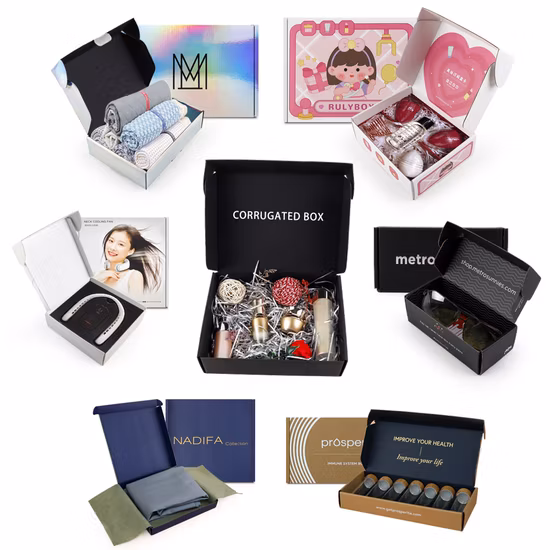 Custom Logo Printed Craft Packaging Corrugated Folding Shipping Mailing Mailer Paper Gift Boxes