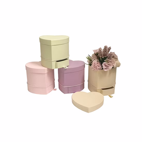 Cardboard Round Shaped Flower Packaging Craft Paper Gift Box Storage Valentines Day/Birthday/Mothers Day/Wedding for Packing Flowers